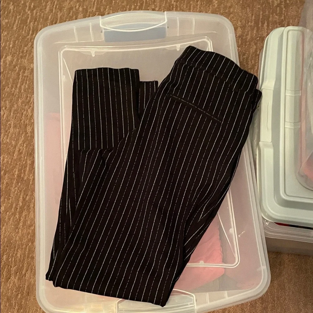 Grace & Lace Black Striped Women's Pants - Picture 3 of 4